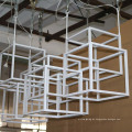 Europäische weiße Polygon-Rahmen-Edelstahl-moderne hängende Lampe